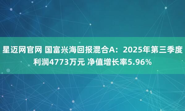 星迈网官网 国富兴海回报混合A：2025年第三季度利润4773万元 净值增长率5.96%